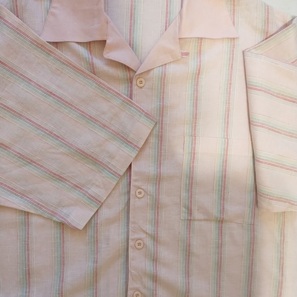 MEN'S CASUAL MULTICOLOR STRIPED BUTTON DOWN SHIRT SIZE 2XL - Picture 6 of 9